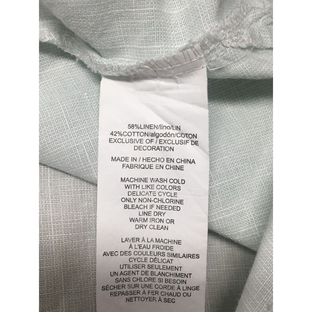 Mens Cubavera Light Blue Button Front‎ Short Sleeve Shirt Size L Linen Blend - Picture 5 of 5